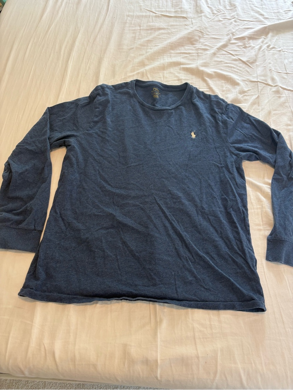 Polo by Ralph Lauren Navy Long-Sleeve Crew Shirt with Embroidered Pony